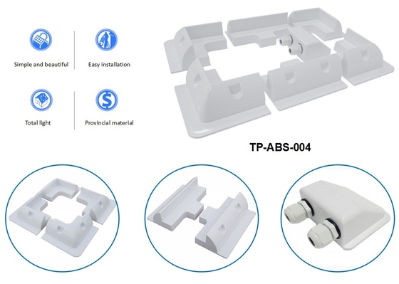 Suportes ABS para instalação de painéis solares em caravanas RV 7PCS Branco Preto