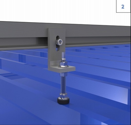 Carga de neve 1,4kn/m2 L Foot Solar Roof Mounting System Racking para telhado de metal de tamanho múltipla