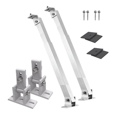 Bracket de aço carbono para suporte ajustável da instalação do sistema solar em telhado plano