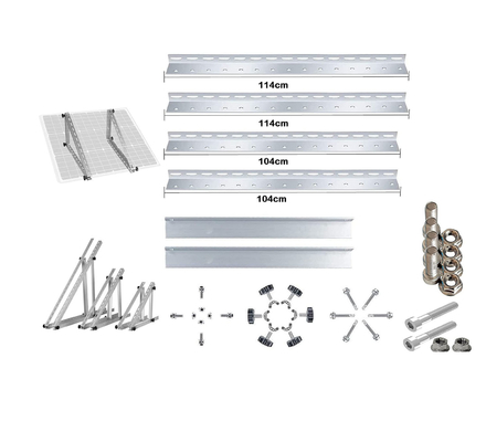 Suporte solar triangular ajustável para montagem de módulos de alumínio e aço galvanizado