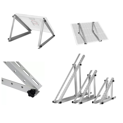 Carga de vento 60M/s Terra de painel solar de montagem de rack com montagem de perna traseira dianteira ajustável
