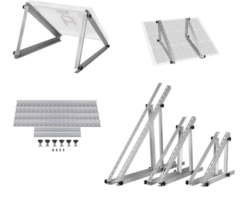 Carga de vento 60M/s Terra de painel solar de montagem de rack com montagem de perna traseira dianteira ajustável