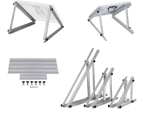 Carga de vento 60M/s Terra de painel solar de montagem de rack com montagem de perna traseira dianteira ajustável