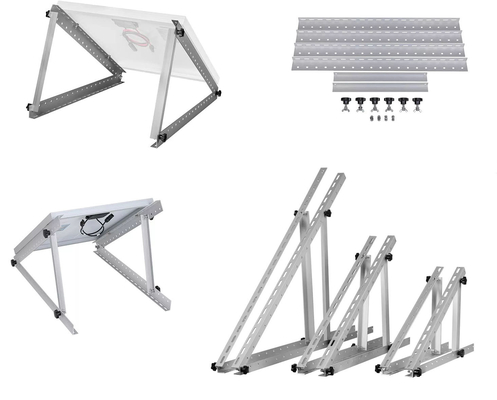 Carga de vento 60M/s Terra de painel solar de montagem de rack com montagem de perna traseira dianteira ajustável