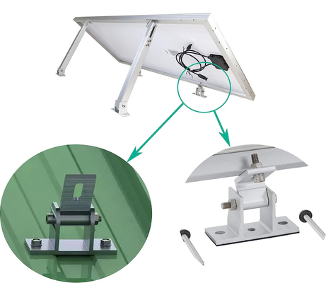 Suporte de painel solar anodizado de comprimento personalizado para solução de montagem de telhado plano e parede