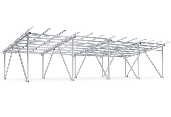 Kit de Montagem de Carport Solar de Alumínio para Carga de Vento 60m/s Sistema de Conector Solar Canopy