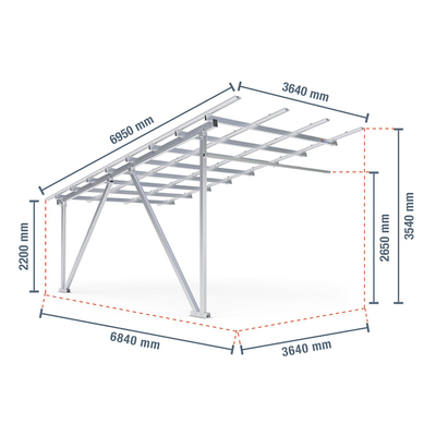 Carport de painel solar de alumínio Configure seu telhado e sistema de carro com vida útil de 25 anos