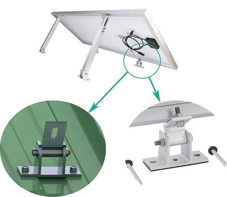 Suporte de telhado solar de metal ajustável para sistema de RV Produto de terra solar de energia de alumínio