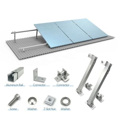 Suportes de montagem de alumínio prateado ou preto para estruturas de montagem de postes de painéis solares