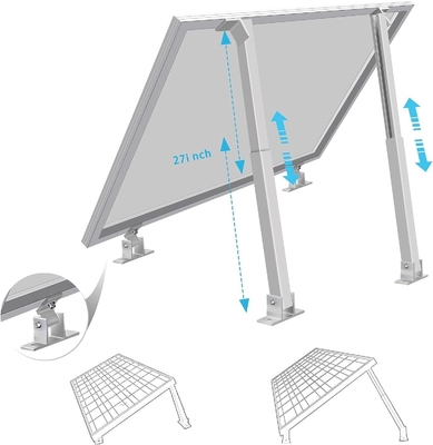 Suporte de ângulo ajustável para montagem de painéis solares em telhados de telhas e carga de vento de 60 M/s