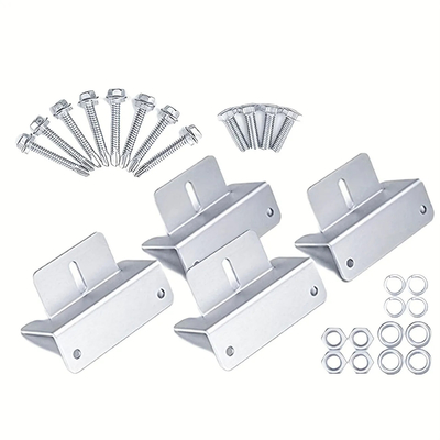 Instalação de painéis solares para telhados de metal / estanho 4pcs Black Z Brackets para instalação de painéis