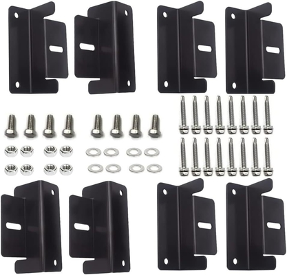 Instalação de painéis solares para telhados de metal / estanho 4pcs Black Z Brackets para instalação de painéis