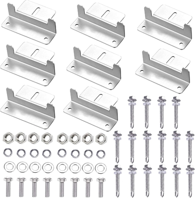 Instalação de painéis solares para telhados de metal / estanho 4pcs Black Z Brackets para instalação de painéis