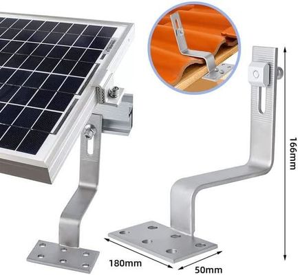 Sistema de montagem de painéis solares de telhado de azulejos de alumínio com gancho de telhado de azulejos solares anodizados