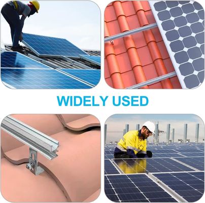 Sistema de montagem de painéis solares de telhado de azulejos de alumínio com gancho de telhado de azulejos solares anodizados