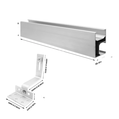 Painel Solar de Roof Metal Montado Bracket Natural Alumínio Roof Hook para Carga de Vento 60m/s