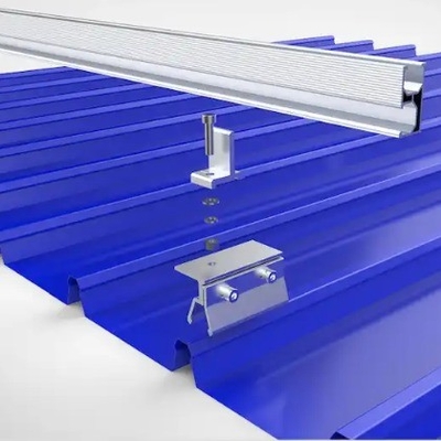 Sistema de montagem de telhado de estanho de alumínio solar de metal para trilhos