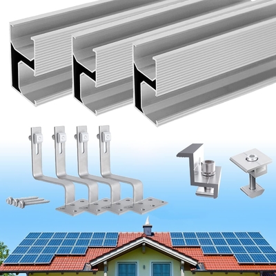 1.4KN/m2 Carga de Neve Mini Rail solar anodizado para sistema de montagem de telhado solar