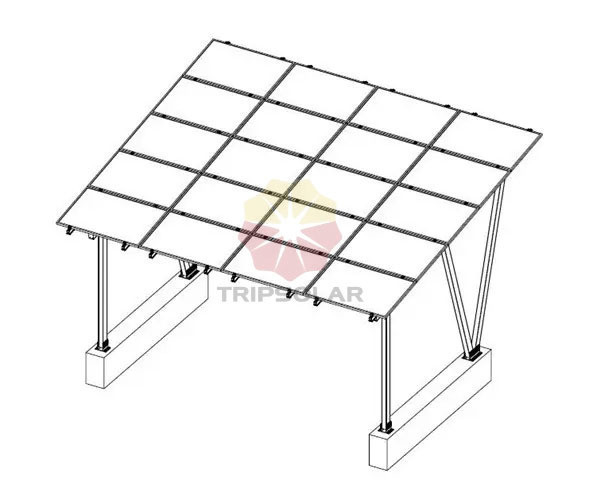 1.4KN/m2 Carga de neve e 60m/s Carga de vento Estrutura de alumínio para montagem solar de carpinteiro