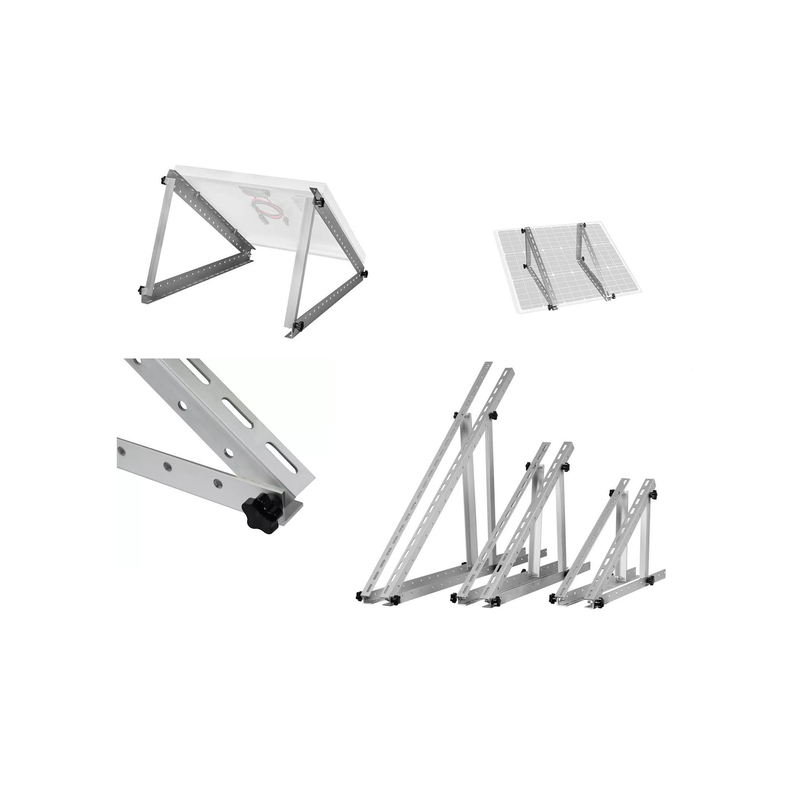 Carga de vento 60M/s Terra de painel solar de montagem de rack com montagem de perna traseira dianteira ajustável