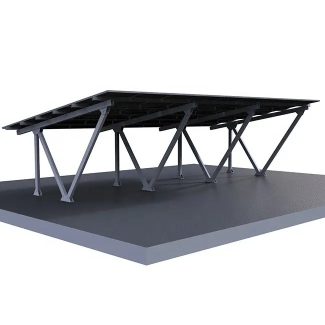 Sliver ou personalização AL6005-T5 Solar Carport com painéis Estrutura de estantes de estacionamento