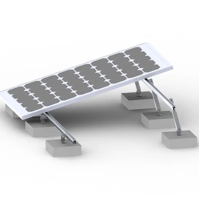 Suportes de pernas dianteiras e traseiras para painel solar prateado/preto Ângulo de inclinação de montagem 10°-60°