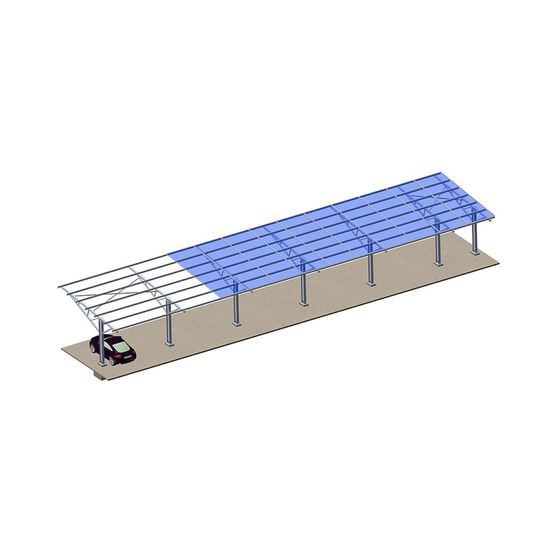Kit de Montagem de Carport Solar de Alumínio para Carga de Vento 60m/s Sistema de Conector Solar Canopy