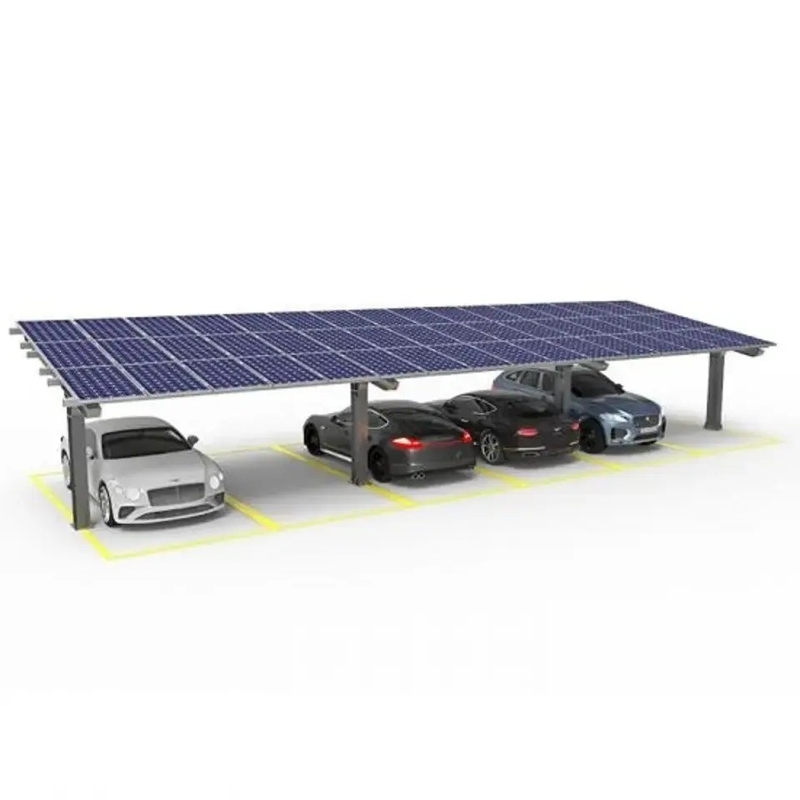 Carport Solar Mounting System 10KW Light Weight Alumínio Solar Carports para estacionamento de automóveis