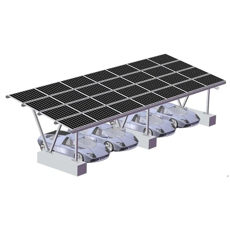 Estrutura do sistema Pv Alumínio Garagem portátil Solar BIPV Painel de telhado Carport Postes
