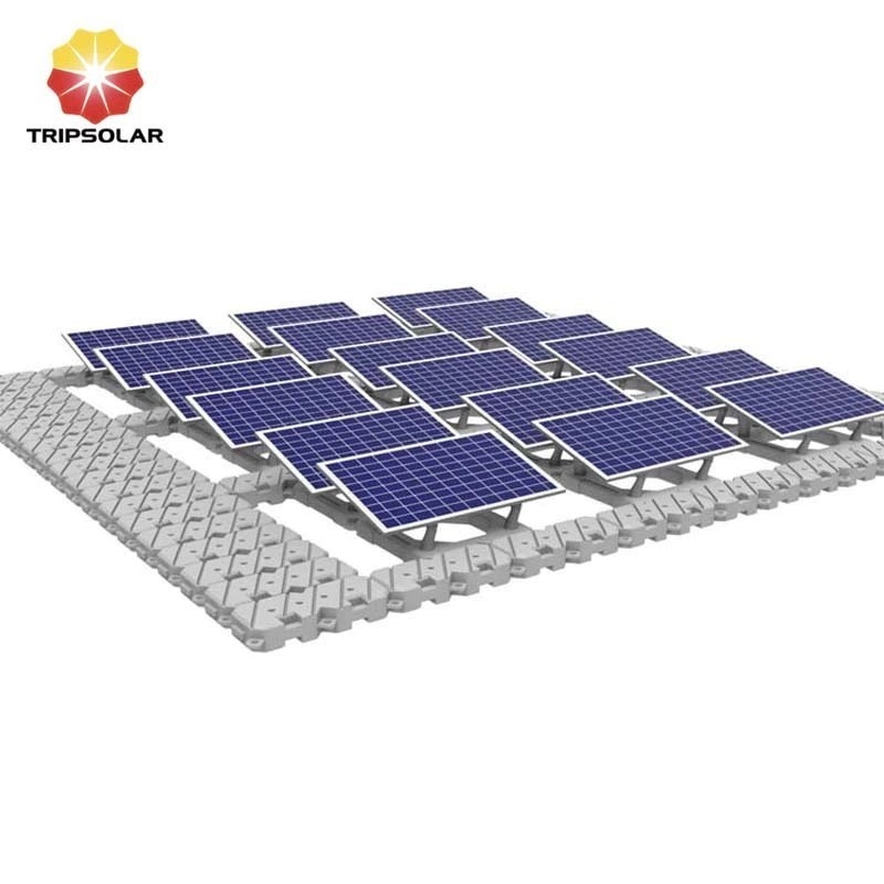 Sistema de montagem solar flutuante personalizável para carga eólica de até 40 m/s e desempenho