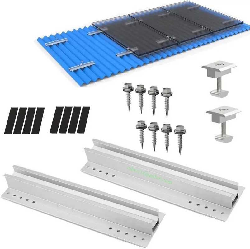 Suportes de montagem de painéis solares para telhados metálicos com certificado ISO9001/CE/AS/NZS 1170/TUV