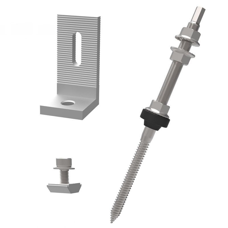 Kit de parafusos de fixação solar com acabamento anodizado para telhas de telhado certificado ISO9001/CE